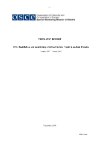 THEMATIC REPORT SMM Facilitation and Monitoring of Infrastructure