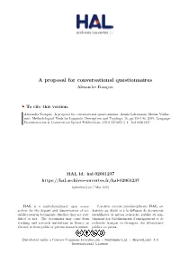 A Proposal for Conversational Questionnaires Alexandre François