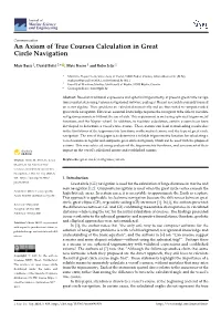 An Axiom of True Courses Calculation in Great Circle Navigation