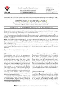 Analyzing the Effect of Laparoscopy Duration Time on Peroperative Gastroesophageal Reflux