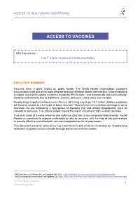 August 2021 Factsheet Access to Vaccines