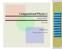 Computational Physics 1 Home Page Title Page