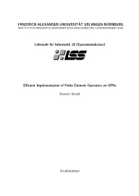 Efficient Implementation of Finite Element Operators on Gpus