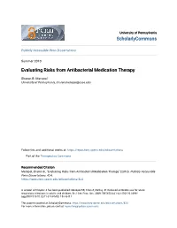 Evaluating Risks from Antibacterial Medication Therapy