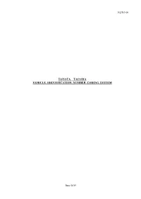 Toyota Tacoma Vehicle Identification Number Coding System
