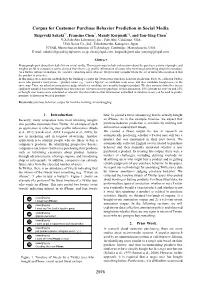 Corpus for Customer Purchase Behavior Prediction in Social Media