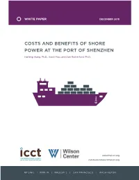 Costs and Benefits of Shore Power at the Port of Shenzhen