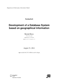 Development of a Database System Based on Geographical Information