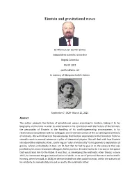 Einstein and Gravitational Waves