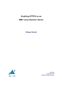 Enabling HTTP/2 on an IBM® Lotus Domino® Server