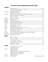 Problem Solver Alphabetical Index 2020 ARTICLES: Choreogeography ______87;88 Nationalism and Folk Dancing - F