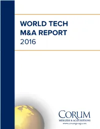 World Tech M&A Report 2016