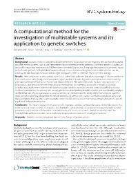A Computational Method for the Investigation of Multistable Systems and Its Application to Genetic Switches Miriam Leon1, Mae L