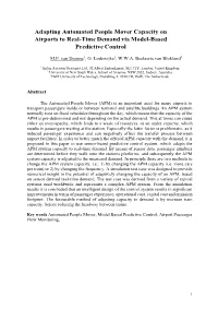 Adapting Automated People Mover Capacity on Airports to Real-Time Demand Via Model-Based Predictive Control