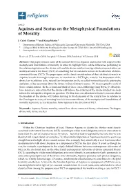 Aquinas and Scotus on the Metaphysical Foundations of Morality