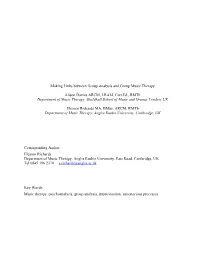Making Links Between Group Analysis and Music Therapy