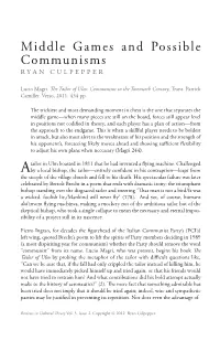 Middle Games and Possible Communisms RYAN CULPEPPER