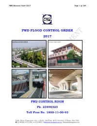 Pwd Flood Control Order 2017