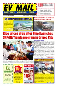 Rice Prices Drop After Piñol Launches SRP/DA Tienda Program in Ormoc
