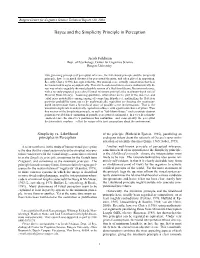 Bayes and the Simplicity Principle in Perception