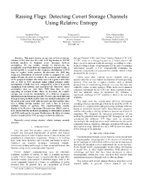 Detecting Covert Storage Channels Using Relative Entropy