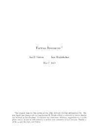 Fortran Resources 1