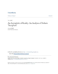 An Asymptote of Reality: an Analysis of Nolan's "Inception" Carson Ratliff Grand Valley State University