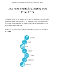 Data Fundamentals: Scraping Data from Pdfs