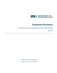Designated Roadway Sign Summary (PDF)