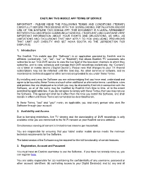 Eastlink Tivo Mobile App Terms of Service