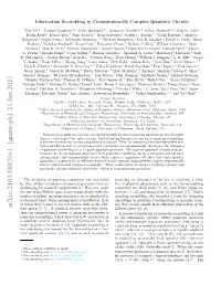 Information Scrambling in Computationally Complex Quantum Circuits