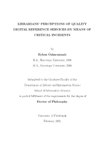 Librarians' Perceptions of Quality Digital Reference Services