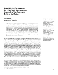Local-Global Partnerships for High-Tech Development: Integrating Top-Down and Bottom-Up Models