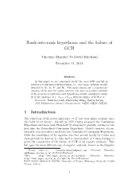 Rank-Into-Rank Hypotheses and the Failure of GCH