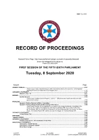 Record of Proceedings