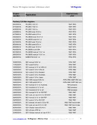 Rover V8 Engine Number Reference Chart V8 Register