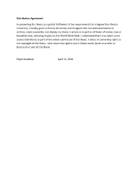 Distribution*Agreement* In#Presenting#This#Thesis#As