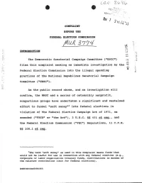 ("DSCC") Files This Complaint Seeking an Immediate Investigation by the 7