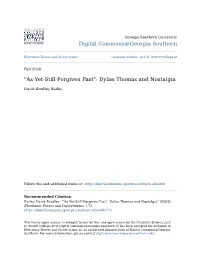Dylan Thomas and Nostalgia