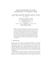 Model Transformation by Graph Transformation: a Comparative Study