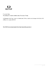 P. Van Der Grijp the Making of a Modern Chiefdom State; the Case of Tonga