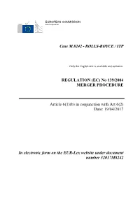 Rolls-Royce / Itp Regulation