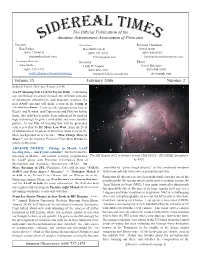 Sidereal Times, Directors Report 2-4-06 AAAP Meeting Feb 14 (8:00 Peyton Hall)