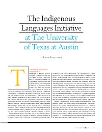 The Indigenous Languages Initiative at the University of Texas at Austin
