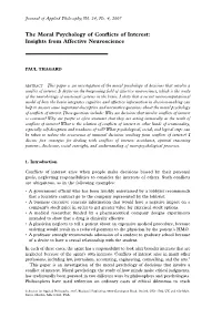 The Moral Psychology of Conflicts of Interest: Insights