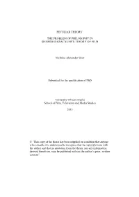 The Problem of Philosophy in Siegfried Kracauer's