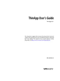 Thinapp User's Guide