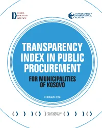 Transparency Index in Public Procurement