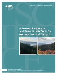 A Review of Watershed and Water Quality Tools for Nutrient Fate and Transport