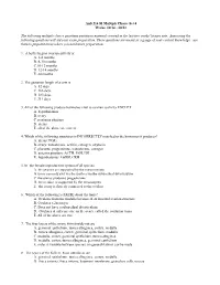 Ans 214 SI Multiple Choice Set 4 Weeks 10/14 - 10/23